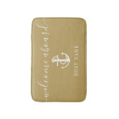 Name des Schiffes Nautic Anchor Gold Willkommen an Badematte (Vorderseite Vertikal)
