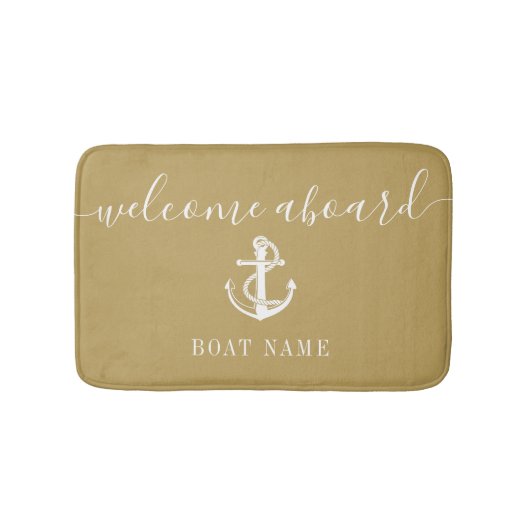 Name des Schiffes Nautic Anchor Gold Willkommen an Badematte (Vorderseite)