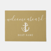 Name des Schiffes Nautic Anchor Gold Willkommen an Fußmatte (Vorderseite)