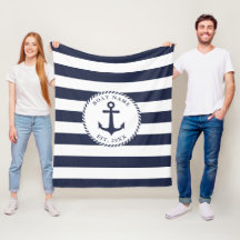 Name des Schiffes Nautic Anchor Navy White Stripes