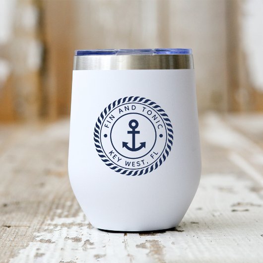 Name des Schiffes Nautic Navy Blue Anchor