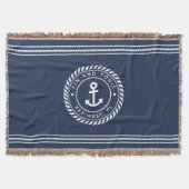 Name des Schiffes Nautic Navy Blue Anchor Decke (Vorderseite)