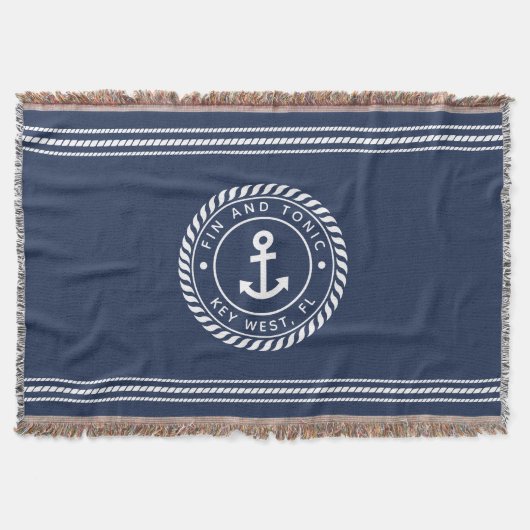 Name des Schiffes Nautic Navy Blue Anchor Decke (Vorderseite)