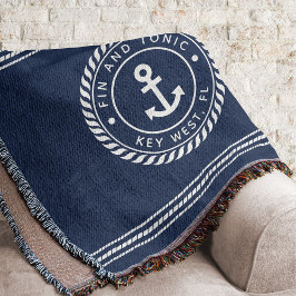 Name des Schiffes Nautic Navy Blue Anchor Decke