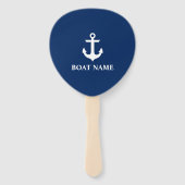 Name des Schiffes Nautic Navy Blue Anchor Fächer (Rückseite)