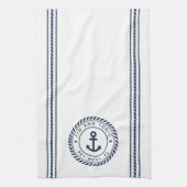Name des Schiffes Nautic Navy Blue Anchor Geschirrtuch (Vertikal)