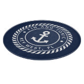 Name des Schiffes Nautic Navy Blue Anchor Schneidebrett (Ecke)