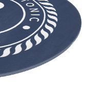 Name des Schiffes Nautic Navy Blue Anchor Schneidebrett (Ecke)