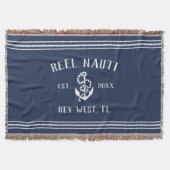 Name des Schiffes Nautic Navy Blue Rustic Anchor Decke (Vorderseite)