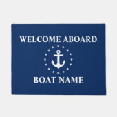 Name des Schiffes Nautic Welcome Anchor Stars Fußmatte (Vorderseite)