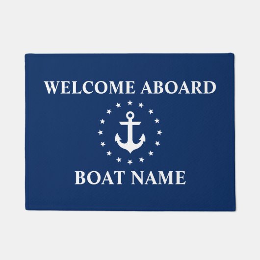 Name des Schiffes Nautic Welcome Anchor Stars Fußmatte (Vorderseite)