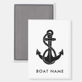Name des Schiffes Nautical Anchor Beach House Cust Magnet (Vorderseite/Rückseite)