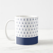 Name des Schiffes Nautical Anchor Coastal Blue Kaffeetasse (Links)