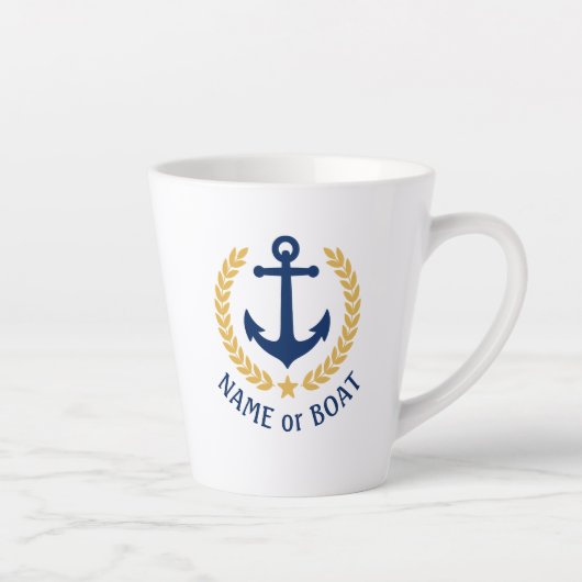 Name des Schiffes Nautical Anchor Gold Laurel Star Milchtasse (Rechts)
