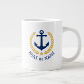 Name des Schiffes Nautical Anchor Gold Style Laure Jumbo-Tasse (Rechts)