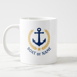 Name des Schiffes Nautical Anchor Gold Style Laure Jumbo-Tasse