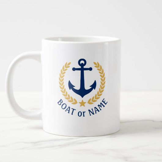 Name des Schiffes Nautical Anchor Gold Style Laure Jumbo-Tasse (Links)