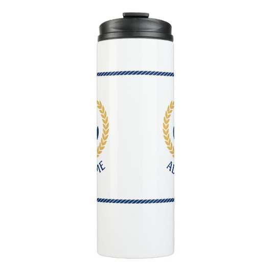 Name des Schiffes Nautical Anchor Gold Style Laure Thermosbecher (Vorderseite)