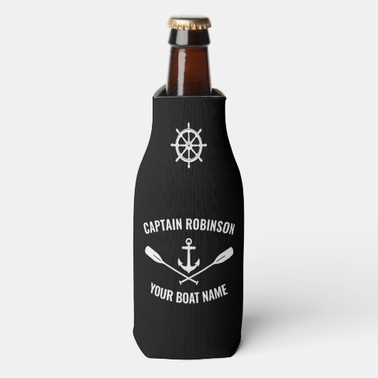 Name des Schiffes Nautical Anchor Oars & Ships Whe Flaschenkühler (Flaschenvorderseite)
