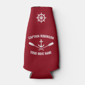 Name des Schiffes Nautical Anchor Oars & Ships Whe Flaschenkühler (Vorderseite)