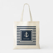 Name des Schiffes Nautical Anchor Rope Navy Blau S Tragetasche (Rückseite)