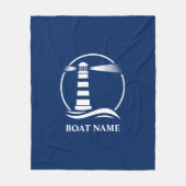 Name des Schiffes Nautical Classic Lighthouse Navy Fleecedecke (Vorderseite)