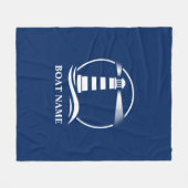 Name des Schiffes Nautical Classic Lighthouse Navy Fleecedecke (Vorderseite (Horizontal))
