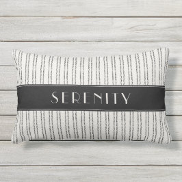 Name des Schiffes Nautical Pinstripe Schwarzer Auß Kissen Für Draußen