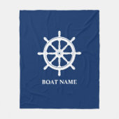 Name des Schiffes Nautical Ships Wheel Helm Navy B Fleecedecke (Vorderseite)