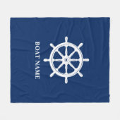Name des Schiffes Nautical Ships Wheel Helm Navy B Fleecedecke (Vorderseite (Horizontal))