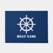 Name des Schiffes Nautical Ships Wheel Helm Navy B Fußmatte (Vorderseite)