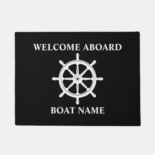 Name des Schiffes Nautical Ships Wheel Helm Willko Fußmatte (Vorderseite)