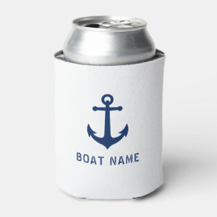 Name des Schiffes Nautical Vintag Anchor White Blu Dosenkühler