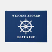 Name des Schiffes Nautical Wheel Helm Willkommen a Fußmatte (Vorderseite)