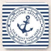 Name des Schiffes: Nautischer Ankerkompass Getränkeuntersetzer (Vorderseite)