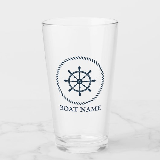 Name des Schiffes Navy Blue Glas (Vorderseite)