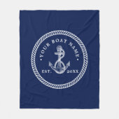 Name des Schiffes Navy Blue & White Fleecedecke (Vorderseite)