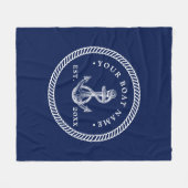Name des Schiffes Navy Blue & White Fleecedecke (Vorderseite (Horizontal))