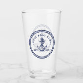 Name des Schiffes Navy Blue & White Glas (Vorderseite)