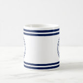 Name des Schiffes Navy Blue & White Kaffeetasse (Mittel)