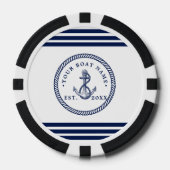 Name des Schiffes Navy Blue & White Pokerchips (Vorderseite)