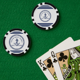 Name des Schiffes Navy Blue & White Pokerchips