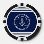 Name des Schiffes Navy Blue & White Pokerchips (Vorderseite)