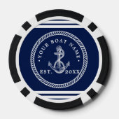 Name des Schiffes Navy Blue & White Pokerchips (Rückseite)