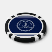 Name des Schiffes Navy Blue & White Pokerchips (Einzeln)
