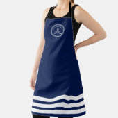 Name des Schiffes Navy Blue & White Schürze (InSitu)