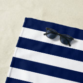 Name des Schiffes Navy Blue & White Strandtuch (Beispiel)