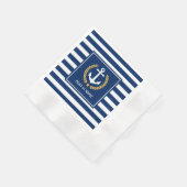 Name des Schiffes oder Familienname Anker Gold Lau Serviette (Ecke)