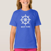 Name des Schiffes oder Name des Schiffes Helm Whee T-Shirt (Vorderseite)