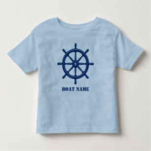 Name des Schiffes oder Name Helm Wheel Navy & Blue Kleinkind T-shirt